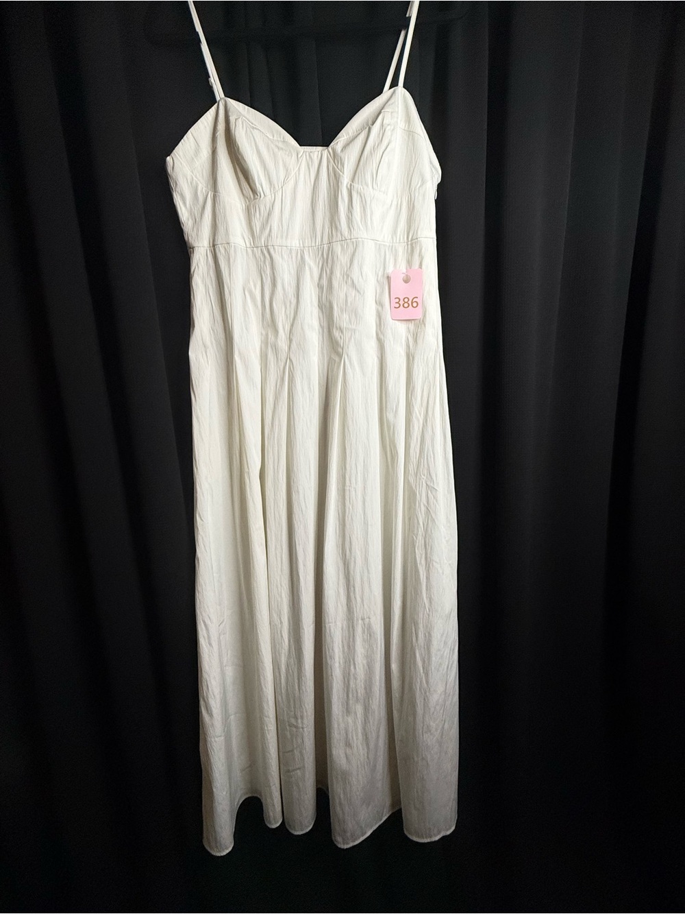 Zara White Spaghetti-Strap Maxi Dress